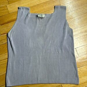 vintage lord and taylor women's blouse ribbed lavender gray tank top size large